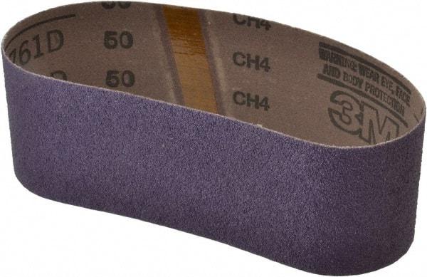 3M - 3" Wide x 21" OAL, 50 Grit, Ceramic Abrasive Belt - Ceramic, Coarse, Coated, Y Weighted Cloth Backing, Series 761D - Top Tool & Supply