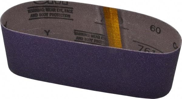 3M - 3" Wide x 21" OAL, 60 Grit, Ceramic Abrasive Belt - Ceramic, Medium, Coated, Y Weighted Cloth Backing, Series 761D - Top Tool & Supply