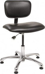 Bevco - Clean Room Swivel Chair - 20" Wide x 17" Deep, Vinyl Seat, Black - Top Tool & Supply