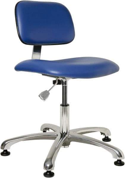 Bevco - Clean Room Swivel Chair - 20" Wide x 17-1/4" Deep, Vinyl Seat, Blue - Top Tool & Supply