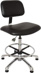 Bevco - Clean Room Swivel Chair - 20" Wide x 17-1/4" Deep, Vinyl Seat, Black - Top Tool & Supply