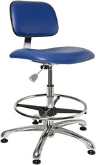 Bevco - Clean Room Swivel Chair - 20" Wide x 17" Deep, Vinyl Seat, Blue - Top Tool & Supply