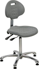 Bevco - Adjustable Chair - 18" Wide x 17-1/4" Deep, Polyurethane Seat, Gray - Top Tool & Supply