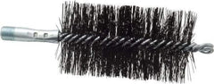 Schaefer Brush - 4-1/2" Brush Length, 2-1/2" Diam, Double Stem, Double Spiral Tube Brush - 7-1/2" Long, Tempered Steel Wire, 1/4" NPT Male Connection - Top Tool & Supply