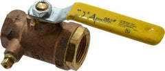 Conbraco - 3/4" Pipe, Bronze, Straight with Side Tap, Gas Ball Valve - 250 psi WOG Rating, Lever Handle, FNPT x FNPT End Connections, 2 Piece - Top Tool & Supply