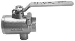 Apollo - 1-1/2" Pipe, Full Port, Bronze Standard Ball Valve - 2 Piece, Inline - One Way Flow, FNPT x FNPT Ends, Lever Handle, 125 WOG - Top Tool & Supply