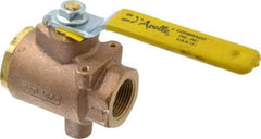 Apollo - 1" Pipe, Full Port, Bronze Standard Ball Valve - 2 Piece, Inline - One Way Flow, FNPT x FNPT Ends, Lever Handle, 125 WOG - Top Tool & Supply