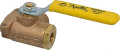 Apollo - 1/4" Pipe, Standard Port, Bronze Standard Ball Valve - Three Way, FNPT x FNPT x FNPT Ends, Lever Handle, 400 WOG - Top Tool & Supply