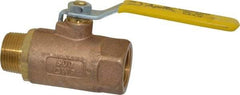 Apollo - 1" Pipe, Standard Port, Bronze Standard Ball Valve - 2 Piece, Inline - One Way Flow, MNPT x FNPT Ends, Lever Handle, 600 WOG, 150 WSP - Top Tool & Supply