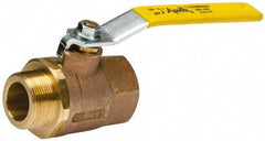 Apollo - 1-1/2" Pipe, Standard Port, Bronze Standard Ball Valve - 2 Piece, Inline - One Way Flow, MNPT x FNPT Ends, Lever Handle, 600 WOG, 150 WSP - Top Tool & Supply