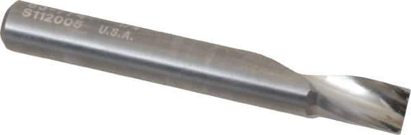 Onsrud - 1/4" Cutting Diam x 3/8" Length of Cut, 1 Flute, Upcut Spiral Router Bit - Uncoated, Right Hand Cut, Solid Carbide, 2" OAL x 1/4" Shank Diam, Single Edge, 21° Helix Angle - Top Tool & Supply