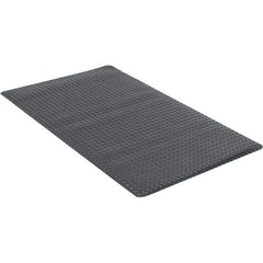 Wearwell - 5' Long x 3' Wide, Dry Environment, Anti-Fatigue Matting - Black, Vinyl with Urethane Sponge Base, Beveled on 4 Sides - Top Tool & Supply