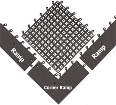 Wearwell - 18" Long x 18" Wide x 7/8" Thick, Anti-Fatigue Modular Matting Open Grid - Male & Female, 4 Interlocking Sides, Charcoal, For Dry & Wet Areas, Series 558 - Top Tool & Supply