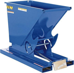 Vestil - 2,000 Lb Load Capacity, 1/4 Cu Yd, Steel Self-Dumping Hopper - 26" Wide x 51-7/8" Long x 38" High, Blue - Top Tool & Supply