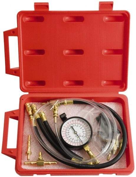 Proto - 2' Hose Length, 0 to 145 psi, Mechanical Automotive Fuel Injection Tester - 1 Lb Graduation - Top Tool & Supply