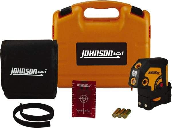 Johnson Level & Tool - 5 Beam 200' (Interior) Max Range Self Leveling Dot Laser Level - Red Beam, 1/8" at 50' Accuracy, 4-1/4" Long x 4-1/2" Wide x 2-1/2" High, Battery Included - Top Tool & Supply