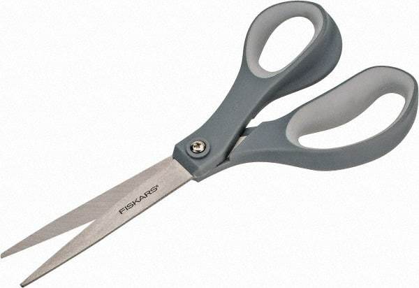 Fiskars - 3-7/64" LOC, 8-1/2" OAL Stainless Steel Scissors - Right Hand, Plastic Straight Handle, For Crafts - Top Tool & Supply