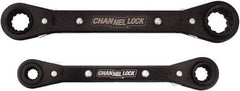 Channellock - 2 Piece, 5/16" to 3/4", 12 Point Ratcheting Box Wrench Set - Inch Measurement Standard, Black Oxide Finish - Top Tool & Supply