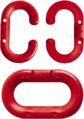 NMC - 2" High x 1/4" Long x 4" Wide Barrier Connecting Link - Plastic, Uncoated, Red, Use with Plastic Chain - Top Tool & Supply