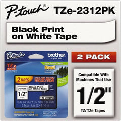 Brother - 1/2" Wide x 314.4" Long, White Plastic/Paper Tape Cassette - For Label Maker - Top Tool & Supply