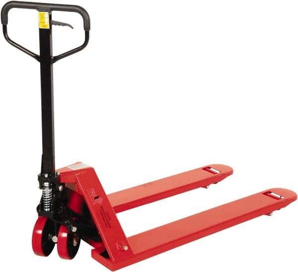 Vestil - 5,500 Lb Capacity, 7-3/4" Lift Economy Pallet Truck - 2-7/8" Min Lift Height, 48" Fork Length x 27" Fork Width, 27" Overall Width - Top Tool & Supply