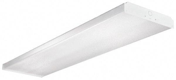 Cooper Lighting - 4 Lamp, 4 Ft. Long, 32 Watt, Surface Mounted, Fluorescent Lamp Wraparound Light Fixture - 120-277 Volt, White, Electronic Ballast - Top Tool & Supply