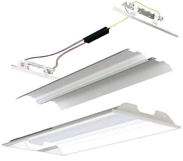 Cooper Lighting - 2 Lamp, 17 Watts, 2 x 2', Electronic Start Troffer Light Fixture Retrofit Kit - White Fluorescent Lamp - Top Tool & Supply