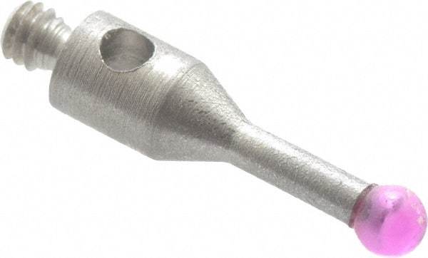 SPI - 2 mm Ball Diameter, M2 Thread, Ruby Point Ball Tip CMM Stylus - 10 mm Overall Length - Top Tool & Supply