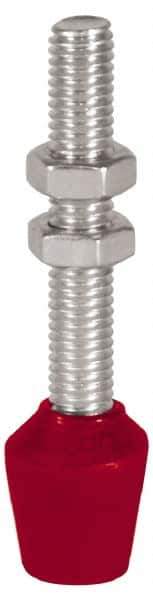 De-Sta-Co - M10 Carbon Steel Cap Tip Clamp Spindle Assembly - 55.12mm Thread Length, 78.99mm OAL, Flat Tip Cap, 1.02" Tip Surface Diam, Use with Toggle Clamps - Top Tool & Supply