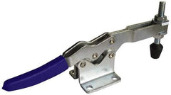 Gibraltar - 750 Lb Holding Capacity, Horizontal Handle, Manual Hold Down Toggle Clamp - 55° Handle Movement, 90° Bar Opening, U-Bar, Flanged Base, Carbon Steel - Top Tool & Supply