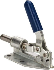 Gibraltar - 300 Lb Load Capacity, Flanged Base, Carbon Steel, Standard Straight Line Action Clamp - 0.2" Mounting Hole Diam, 1/2" Plunger Diam, Straight Handle - Top Tool & Supply