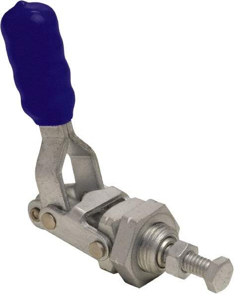 Gibraltar - 200 Lb Load Capacity, Mounting Plate Base, Stainless Steel, Standard Straight Line Action Clamp - 5/8" Mounting Hole Diam, 0.37" Plunger Diam, Straight Handle - Top Tool & Supply