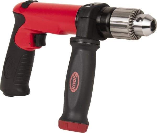 Sioux Tools - 1/2" Reversible Keyed Chuck - Pistol Grip Handle, 700 RPM, 14.16 LPS, 30 CFM, 1 hp - Top Tool & Supply