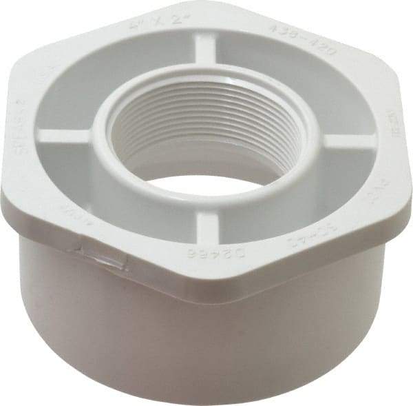 Value Collection - 4 x 2" PVC Plastic Pipe Bushing - Schedule 40, Spig x FIPT End Connections - Top Tool & Supply