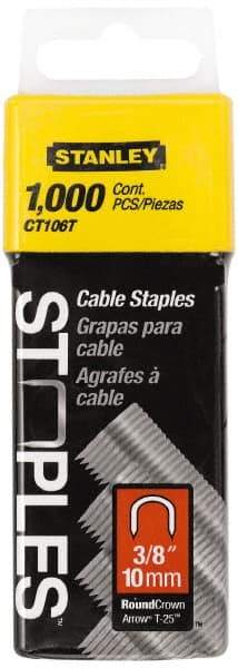 Stanley - 5/16" Wide Galvanized Steel Cable Staples - 3/8" Leg Length - Top Tool & Supply