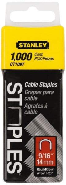 Stanley - 5/16" Wide Galvanized Steel Cable Staples - 9/16" Leg Length - Top Tool & Supply