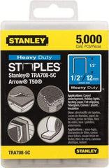 Stanley - 27/64" Wide Galvanized Steel Heavy Duty Power Crown Staples - 1/2" Leg Length - Top Tool & Supply