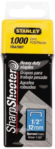 Stanley - 27/64" Wide Galvanized Steel Heavy Duty Power Crown Staples - 1/2" Leg Length - Top Tool & Supply