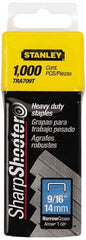 Stanley - 27/64" Wide Galvanized Steel Heavy Duty Power Crown Staples - 9/16" Leg Length - Top Tool & Supply