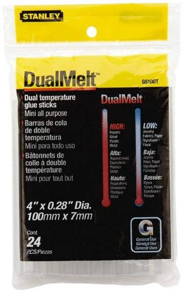 Stanley - 1/4" Diam, 4" Long, Opaque Hot Melt, Low Melt Glue Stick - GS Series - Top Tool & Supply