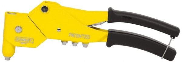 Stanley - Swivel Head Hand Riveter - 3/32 to 3/16" Rivet Capacity, 11-1/2" OAL - Top Tool & Supply