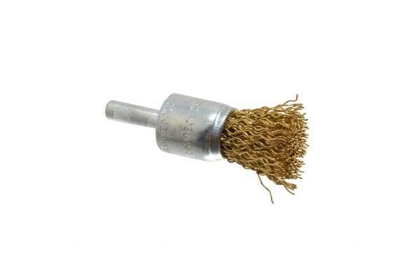 Value Collection - 3/4" Brush Diam, End Brush - Coarse Grade, 1/4" Diam Shank, 20,000 Max RPM - Top Tool & Supply