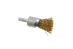 Value Collection - 3/4" Brush Diam, End Brush - Coarse Grade, 1/4" Diam Shank, 20,000 Max RPM - Top Tool & Supply