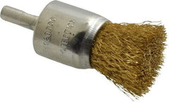 Value Collection - 1" Brush Diam, End Brush - Fine Grade, 1/4" Diam Shank, 20,000 Max RPM - Top Tool & Supply