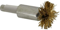 Value Collection - 1" Brush Diam, Flared End Brush - 1/4" Diam Shank, 15,000 Max RPM - Top Tool & Supply