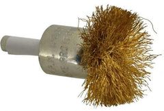 Value Collection - 1-1/2" Brush Diam, Flared End Brush - Fine Grade, 1/4" Diam Shank, 15,000 Max RPM - Top Tool & Supply