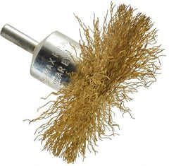 Value Collection - 3" Brush Diam, Flared End Brush - Medium Grade, 1/4" Diam Shank, 15,000 Max RPM - Top Tool & Supply