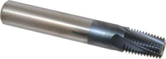 Carmex - 1/2-14 to 3/4-14 NPT, 0.61" Cutting Diam, 4 Flute, Solid Carbide Helical Flute Thread Mill - Internal/External Thread, 0.89" LOC, 4" OAL, 5/8" Shank Diam - Top Tool & Supply