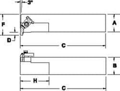 Tool-Flo - External Thread, Right Hand Cut, 1-1/4" Shank Width x 1-1/4" Shank Height Indexable Threading Toolholder - 6" OAL, FL 4L Insert Compatibility, FLE Toolholder, Series FLER - Top Tool & Supply