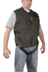 Gemtor - 350 Lb Capacity, Size XL, Full Body Vest Safety Harness - Polyester, Quick Connect Leg Strap, Quick Connect Chest Strap, Green - Top Tool & Supply